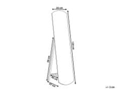 Beliani Stojace zrkadlo 35 x 150 cm svetlé drevo CHERBOURG