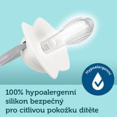 Canpol babies Set symetrických silikónových cumlíkov Light touch 6-18m Pure color modrý