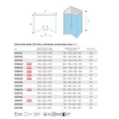 Mereo Lima sprchovací kút, 100x120x190 cm, lietacie dvere a pevný diel, sklo Číre CK88533K - Mereo