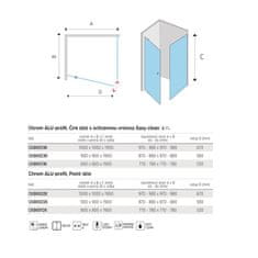 Mereo Lima sprchovací kút, 80x80x190 cm, pivotové dvere a pevný diel, sklo Číre CK86913K - Mereo