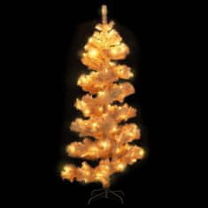 Vidaxl Špirálový vianočný stromček s kvetináčom a LED biely 180 cm PVC