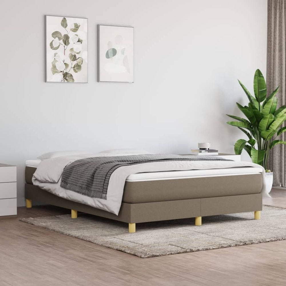 Vidaxl Rám na boxspring posteľ čierny sivohnedý 140x190 cm