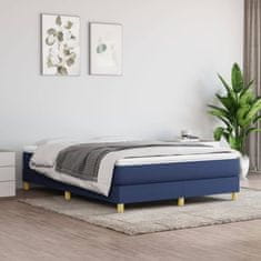 Vidaxl Rám na boxspring posteľ modrý 140x200 cm látka