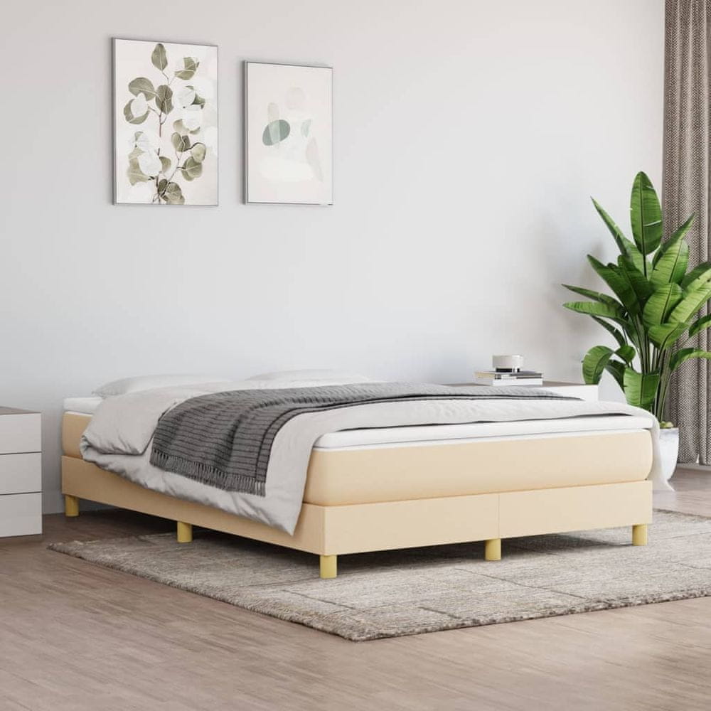 Vidaxl Rám na boxspring posteľ krémový 140x200 cm látka