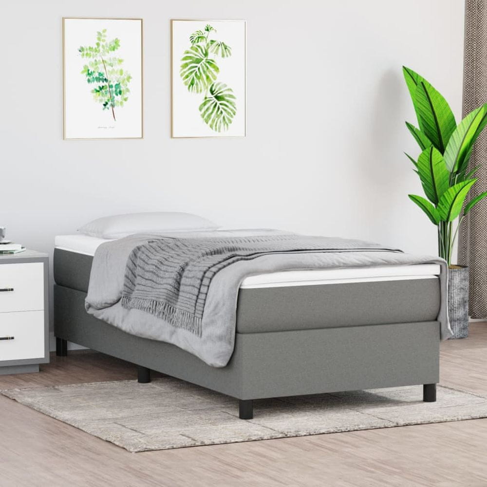 Vidaxl Rám na boxspring posteľ tmavosivý 80x200 cm látka