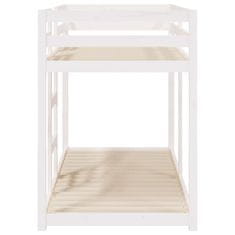Vidaxl Poschodová posteľ biela 75x190 cm borovicový masív