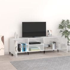 Vidaxl TV stolík lesklý biely 150x30x50 cm spracované drevo