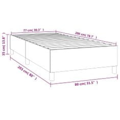 Vidaxl Posteľný rám na boxspring bledosivý 80x200 cm látka