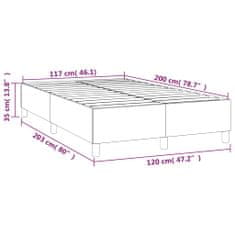 Vidaxl Rám na boxspring posteľ tmavohnedý 120x200 cm látka