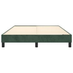 Vidaxl Rám na boxspring posteľ tmavozelený 140x190 cm zamat