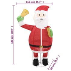 Vidaxl Vianočná ozdoba figúrka Santa Clausa LED luxusná látka 180 cm