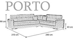 eoshop Rozkladacia rohová sedacia súprava Porto s úložným priestorom