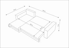 eoshop Rozkladacia rohová sedacia súprava Savio, alova 04+46 (farba poťahu)