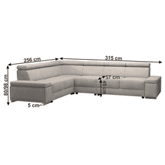 KONDELA Sedacia súprava, šedobéžová TAUPE, ľavá, BOBY