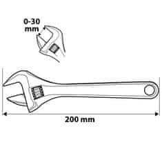 NEO Tools NEO Nastaviteľný kľúč s račňou 200mm