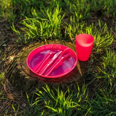 Koopman Pikniková Sada, Turistická Pikniková Súprava Pre 6 Osôb 31 Prvkov, Jedálenská Súprava Plastového Riadu Na Piknik, Sada Kempingová