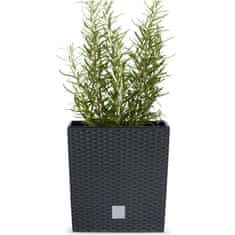 Prosperplast Kvetináč RATO LOW 20 x 20 x 20 cm 6,8 l plast - antracit + vložka