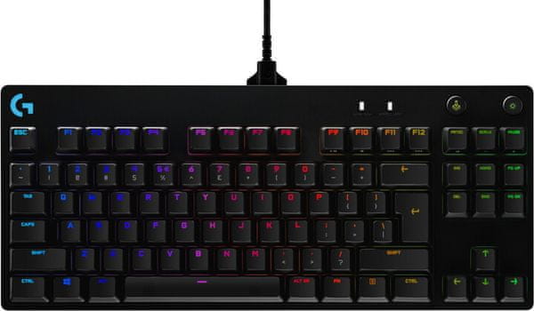 Herní klávesnice Logitech G Pro (2019), GX Blue kancelář použití nejen do kanceláře layout spínače nízkoprofilové USB ergonomický design