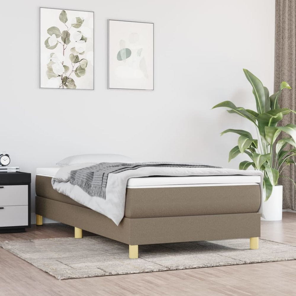 Vidaxl Rám na boxspring posteľ sivohnedý 90x200 cm látka