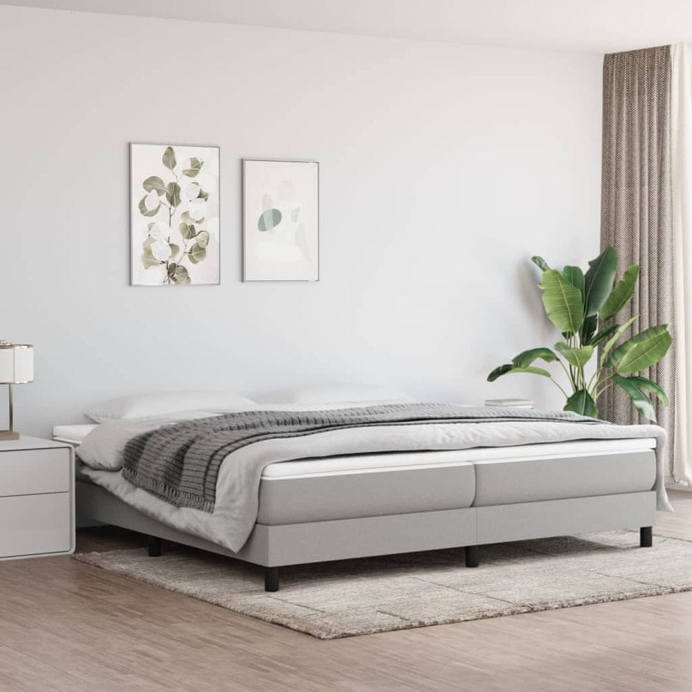 Vidaxl Rám na boxspring posteľ bledosivý 200x200 cm látka