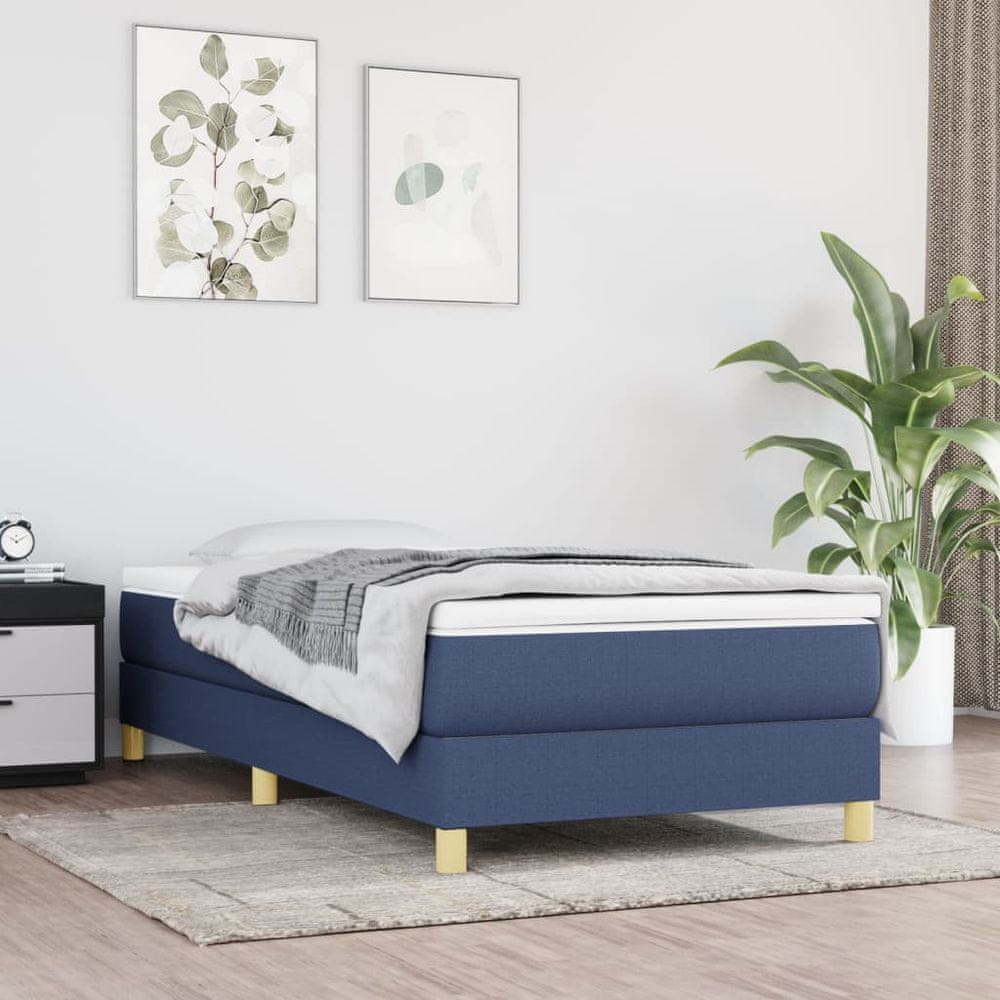 shumee Rám na boxspring posteľ modrý 90x200 cm látka