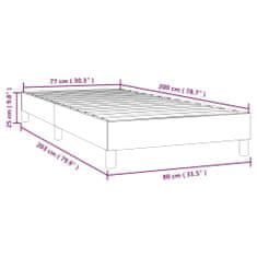 Vidaxl Rám na boxspring posteľ tmavosivý 80x200 cm látka