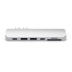 Satechi Rozbočovač Type-C Pro Adapter, port HDMI, USB-C PD, 2 x USB-A, Micro / SD karta, USB-C, strieborný