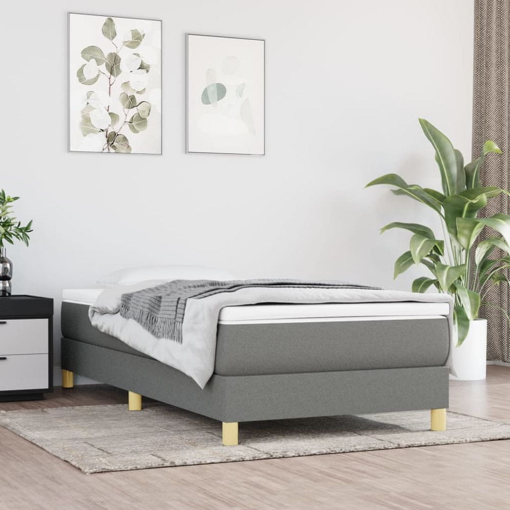 Vidaxl Rám na boxspring posteľ tmavosivý 80x200 cm látka