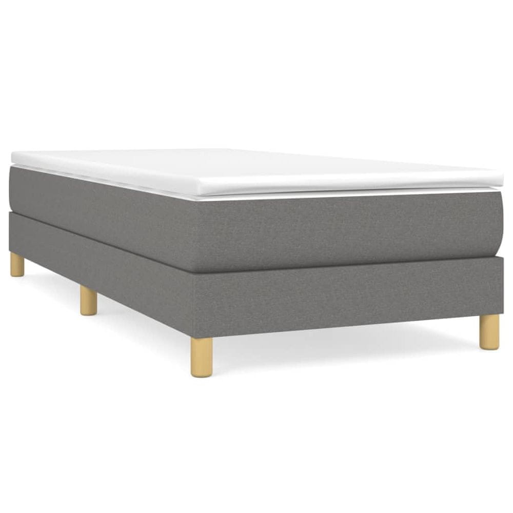 Vidaxl Boxspring posteľ s matracom tmavosivá 90x200 cm látka