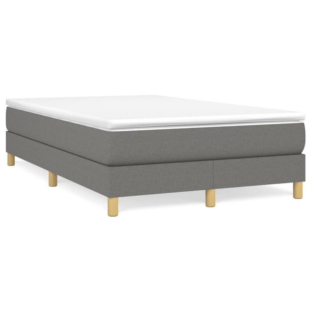 Vidaxl Boxspring posteľ s matracom tmavosivý 120x200 cm látka