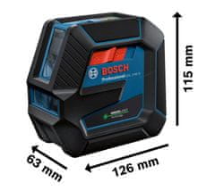 Bosch Krížový laser gcl 2-50 g zelená+bt 150+rm 10