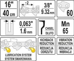 YATO Pílové reťaze 16'' 3/8'' 1,6 mm 60z