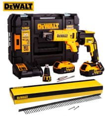 DeWalt Akumulátorový skrutkovač na sadrokartón 18v 2*2,0ah li-lon+dcf6201