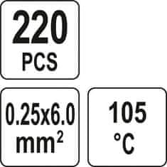 YATO Sada zmršťovacích hadičiek s cínom 0,25-6mm2., 220ks