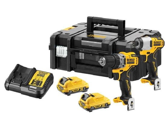 DeWalt Vŕtačka/vŕtačka dcd701 + zakr. Rázový ovládač dcf801 2*3,0 ah