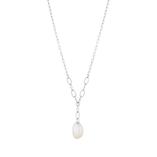 Preciosa Nežný strieborný náhrdelník s pravou perlou Pearl Heart 5356 01