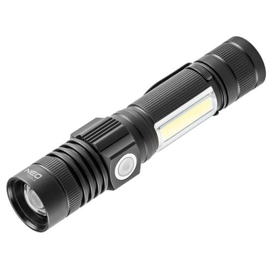 NEO Nabíjateľná USB baterka 800 lm 2 v 1 cree t6 led