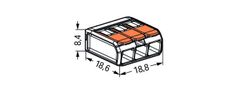 Wago Rýchlospojka wago 221-413 3x0,5-4,0 mm2 s páčkami 20 ks