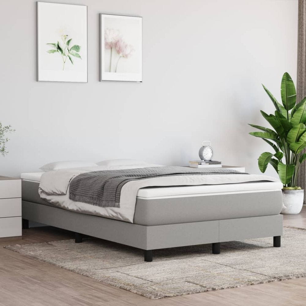 Vidaxl Posteľný rám na boxspring bledosivý 120x200 cm látka