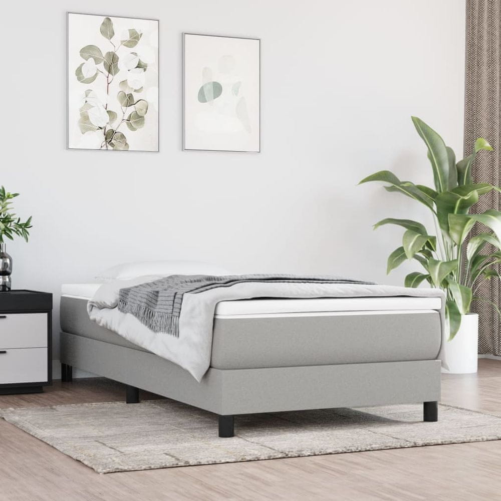 Vidaxl Posteľný rám na boxspring bledosivý 80x200 cm látka