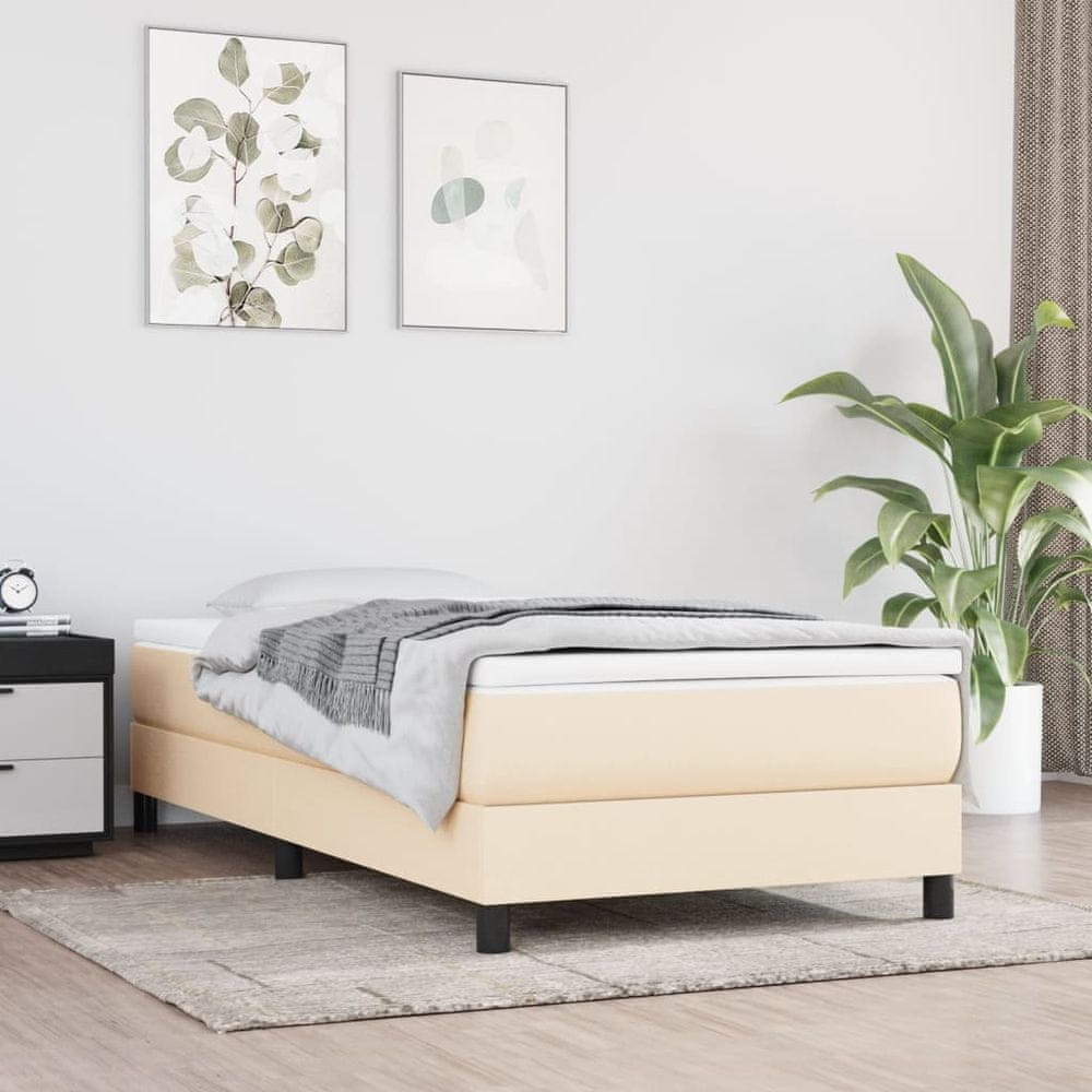 Vidaxl Rám na boxspring posteľ krémový 80x200 cm látka