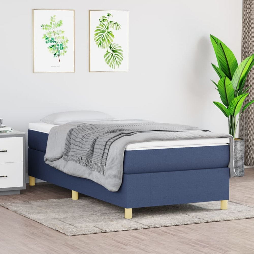 shumee Rám na boxspring posteľ modrý 90x200 cm látka