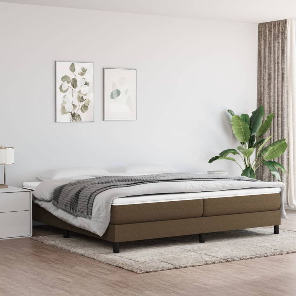 Petromila vidaXL Rám na boxspring posteľ tmavohnedý 200x200 cm látka