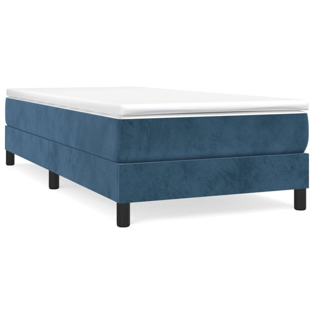 Vidaxl Posteľný rám na boxspring tmavomodrý 90x200 cm zamat