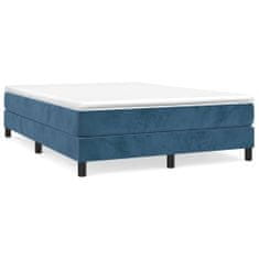 Vidaxl Rám na boxspring posteľ tmavomodrý 140x200 cm zamat