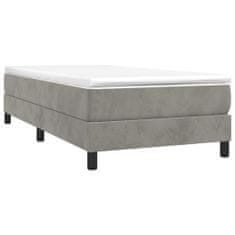 Vidaxl Rám na boxspring posteľ, svetlosivý 90x200 cm, zamat