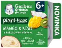 Gerber Organic 100 % rastlinný dezert mango a kivi s kokosovým mliekom 4x 90 g