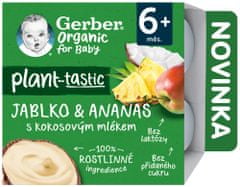 Gerber Organic 100 % rastlinný dezert jablko a ananás s kokosovým mliekom 4 x 90 g