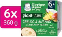 Gerber Organic 100 % rastlinný dezert jablko a ananás s kokosovým mliekom 4 x 90 g