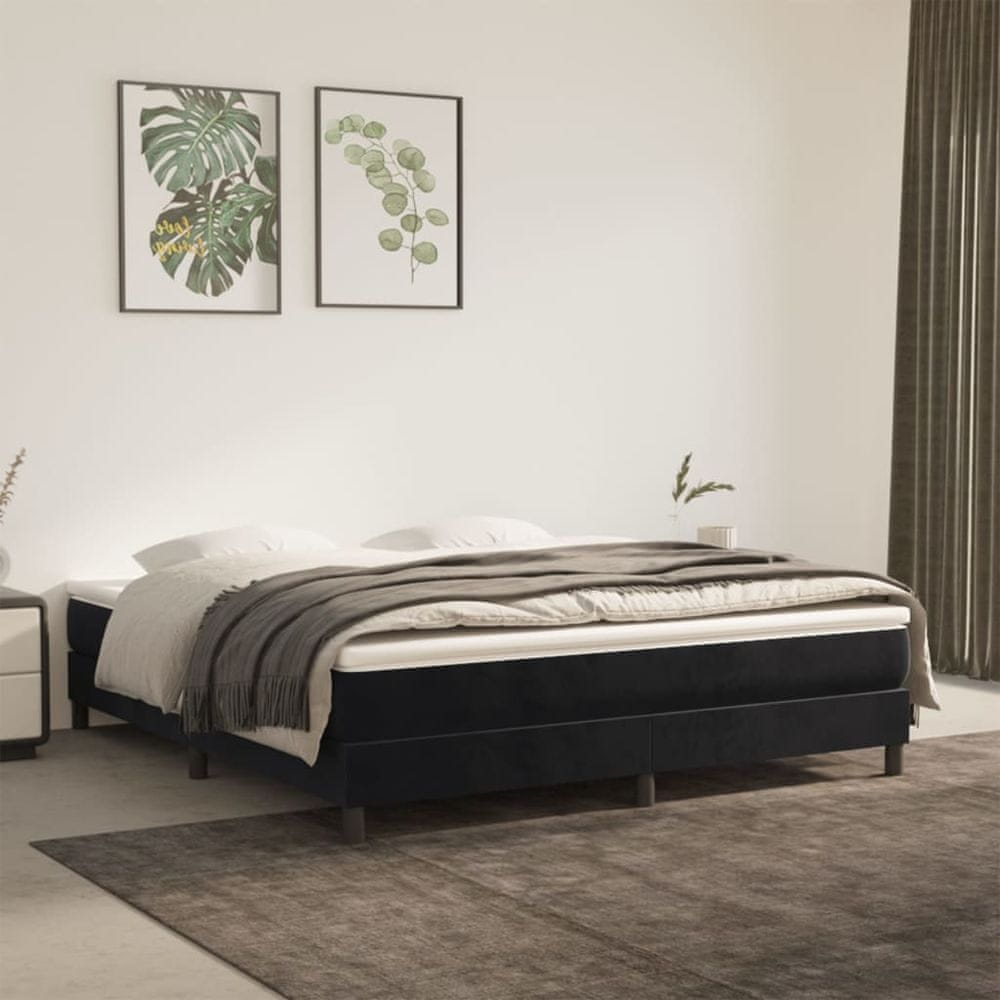 Vidaxl Rám na boxspring posteľ čierny 160x200 cm zamat